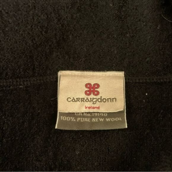 Carraigdonn women's size XL Wool Open sweater top with celtic woven design black - Picture 6 of 8